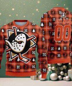 NHL Anaheim Ducks Personalized Snow Tree Ugly Christmas Sweater