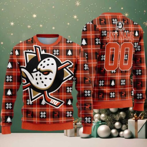 NHL Anaheim Ducks Personalized Snow Tree Ugly Christmas Sweater