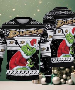 NHL Anaheim Ducks Ugly Sweater Grinch Christmas Sweater