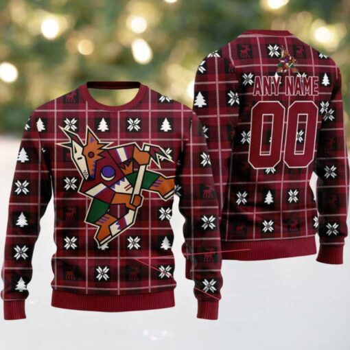 NHL Arizona Coyotes Personalized Snow Tree Ugly Christmas Sweater