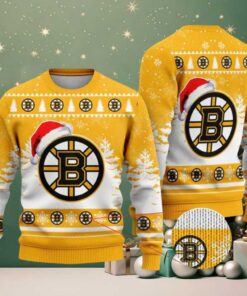 NHL Boston Bruins Personalized Name Christmas Design Ugly Sweater ST2301 NHL Boston Bruins Personalized Name Christmas Design Ugly Sweater ST2301