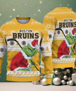 NHL Boston Bruins Ugly Sweater Grinch Christmas Sweater