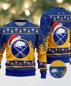 NHL Buffalo Sabres Personalized Name Christmas Design Ugly Sweater ST2301 NHL Buffalo Sabres Personalized Name Christmas Design Ugly Sweater ST2301