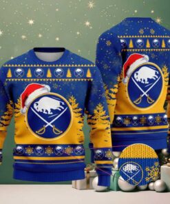 NHL Buffalo Sabres Personalized Name Christmas Design Ugly Sweater ST2301 NHL Buffalo Sabres Personalized Name Christmas Design Ugly Sweater ST2301