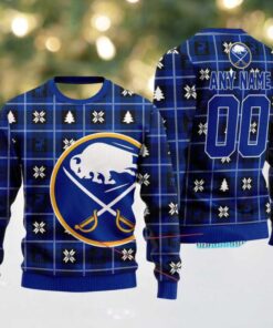 NHL Buffalo Sabres Personalized Snow Tree Ugly Christmas Sweater