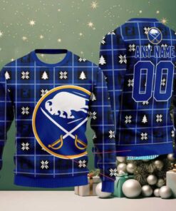 NHL Buffalo Sabres Personalized Snow Tree Ugly Christmas Sweater