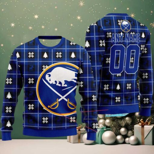 NHL Buffalo Sabres Personalized Snow Tree Ugly Christmas Sweater