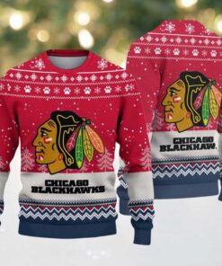 NHL Chicago Blackhawks Hockey Team Design New Ugly Christmas Sweater