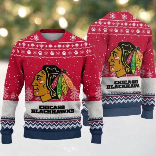 NHL Chicago Blackhawks Hockey Team Design New Ugly Christmas Sweater