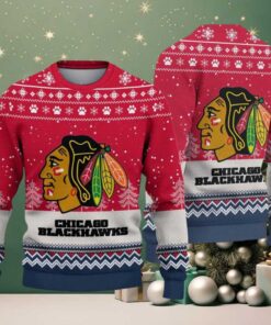 NHL Chicago Blackhawks Hockey Team Design New Ugly Christmas Sweater