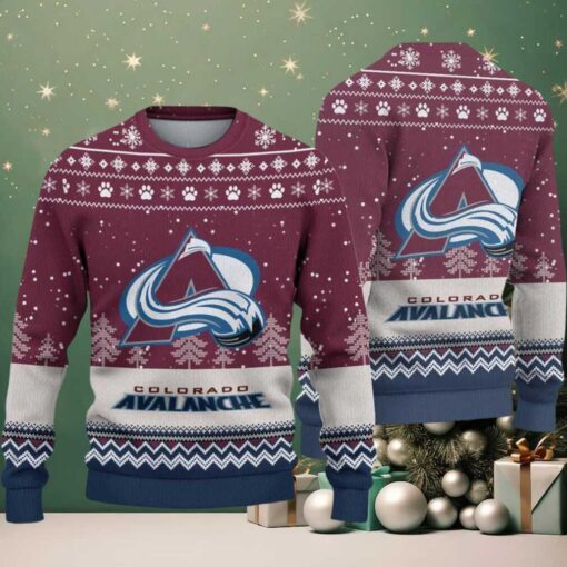 NHL Colorado Avalanche Hockey Team Design New Ugly Christmas Sweater