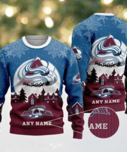 NHL Colorado Avalanche Personalized Name Christmas Ugly Sweater Design ST2306 NHL Colorado Avalanche Personalized Name Christmas Ugly Sweater Design ST2306