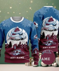NHL Colorado Avalanche Personalized Name Christmas Ugly Sweater Design ST2306 NHL Colorado Avalanche Personalized Name Christmas Ugly Sweater Design ST2306