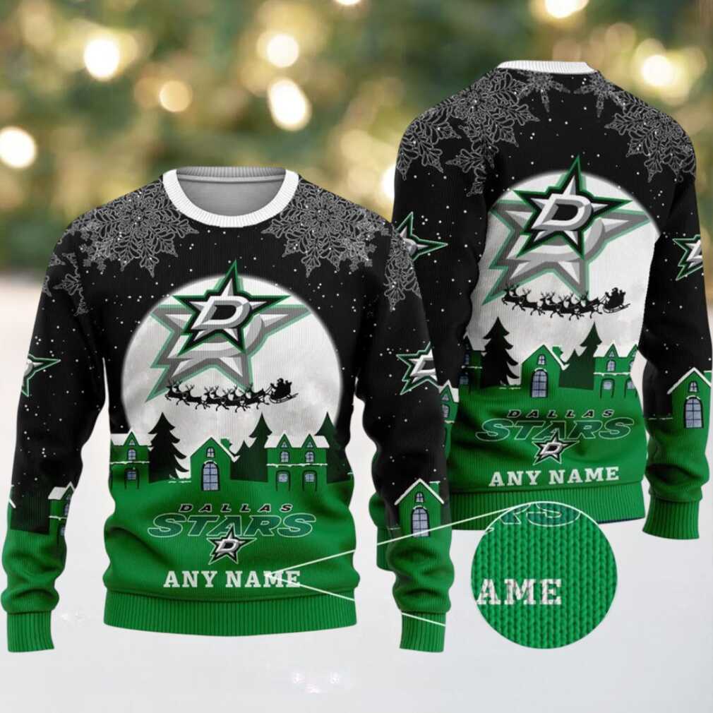 NHL Dallas Stars Personalized Name Christmas Ugly Sweater Design ST2306 NHL Dallas Stars Personalized Name Christmas Ugly Sweater Design ST2306