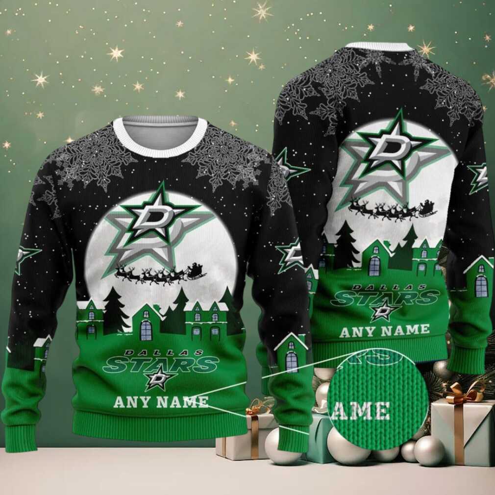 NHL Dallas Stars Personalized Name Christmas Ugly Sweater Design ST2306 NHL Dallas Stars Personalized Name Christmas Ugly Sweater Design ST2306