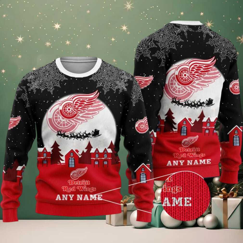 NHL Detroit Red Wings Personalized Name Christmas Ugly Sweater Design ST2306, hoodie, sweater, long sleeve and tank top Personalized Detroit Red Wings Christmas Sweater
