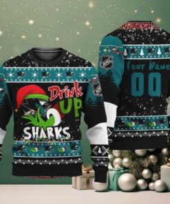 NHL Grinch Drink Up San Jose Sharks Custom Ugly Christmas Sweater