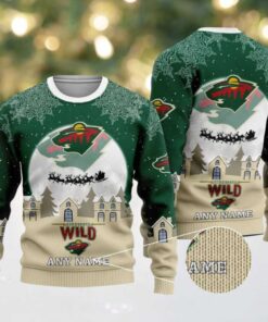 NHL Minnesota Wild Personalized Name Christmas Ugly Sweater Design ST2306