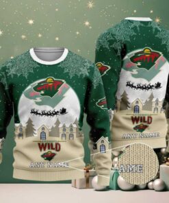 NHL Minnesota Wild Personalized Name Christmas Ugly Sweater Design ST2306