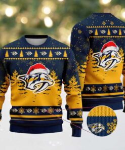 NHL Nashville Predators Personalized Name Christmas Design Ugly Sweater ST2301 NHL Nashville Predators Personalized Name Christmas Design Ugly Sweater ST2301