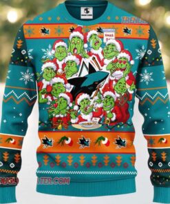 NHL San Jose Sharks 12 Grinch Xmas Day Ugly Christmas Sweater