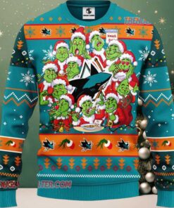 NHL San Jose Sharks 12 Grinch Xmas Day Ugly Christmas Sweater