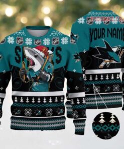NHL San Jose Sharks Mascot Fiery Skates Ugly Christmas Sweater