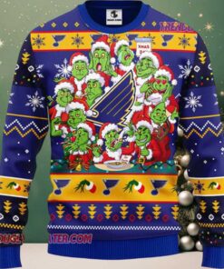 NHL St Louis Blues 12 Grinch Xmas Day Ugly Christmas Sweater