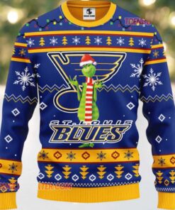 NHL St Louis Blues Funny Grinch Ugly Christmas Sweater