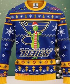 NHL St Louis Blues Funny Grinch Ugly Christmas Sweater