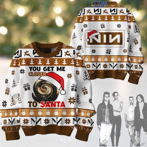 NIN You Get Me Closer To Santa Christmas Ugly Sweater