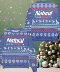 Natural Light Snowflakes Pattern Ugly Christmas Sweater Blue