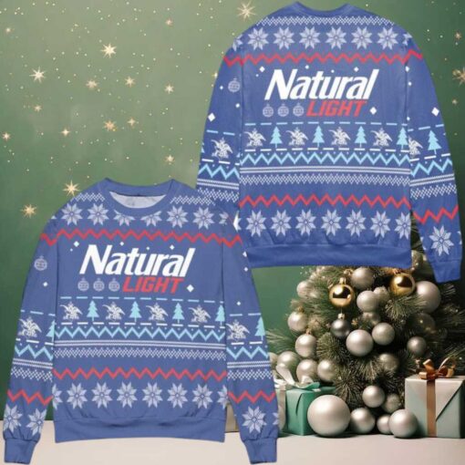 Natural Light Snowflakes Pattern Ugly Christmas Sweater Blue
