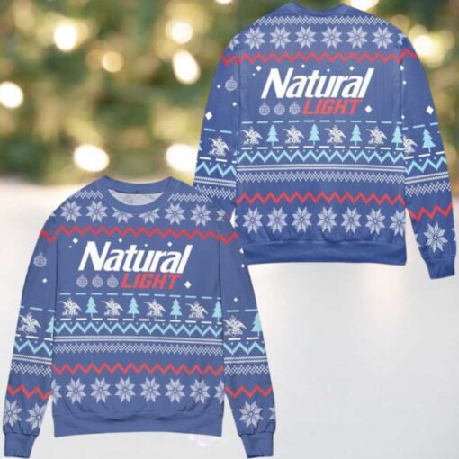 Natural Light Snowflakes Pattern Ugly Christmas Sweater Blue