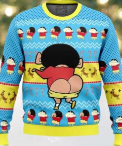Naughty Shinnosuke Crayon Shin chan Ugly Christmas Sweater