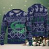 Cream Red and Green Reindeer Tree Pattern Dr. Seuss Bud Light Funny Ugly Christmas Sweater