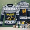 Cream and Burgundy Candy Cane Pattern “Wu Tang Clan 1992 Bee Logo” Ugly Christmas Sweater