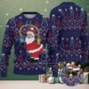 Gray and Green Snowflake Knit “Wu Tang Clan 1992 Bee Logo” Ugly Christmas Sweater