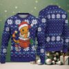 Dark Green Ugly Christmas Sweater with Beige and Green Tree Pattern Featuring Funny Grumpy Pets “Dear Santa Define Naughty”