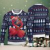 Dark Green Ugly Christmas Sweater with Beige and Green Tree Pattern Featuring Nurse Santa Holiday