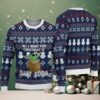 Green and Red Ugly Christmas Sweater with Heart Pattern Featuring The Grinch and Naughty Quote
