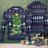 Black Ugly Christmas Sweater with Red and White Snowflake Pattern Featuring Chivas Buffalo