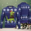 Black Ugly Christmas Sweater with White Snowflake Pattern Featuring Pink Flamingo and Gift Motif