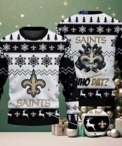 New Orleans Saints Who Dat Christmas Ugly Sweater New Orleans Saints Who Dat Christmas Ugly Sweater