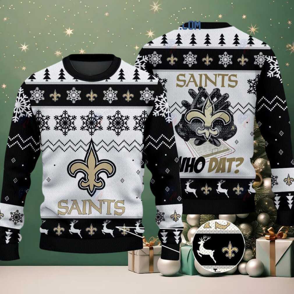 New Orleans Saints Who Dat Christmas Ugly Sweater New Orleans Saints Who Dat Christmas Ugly Sweater