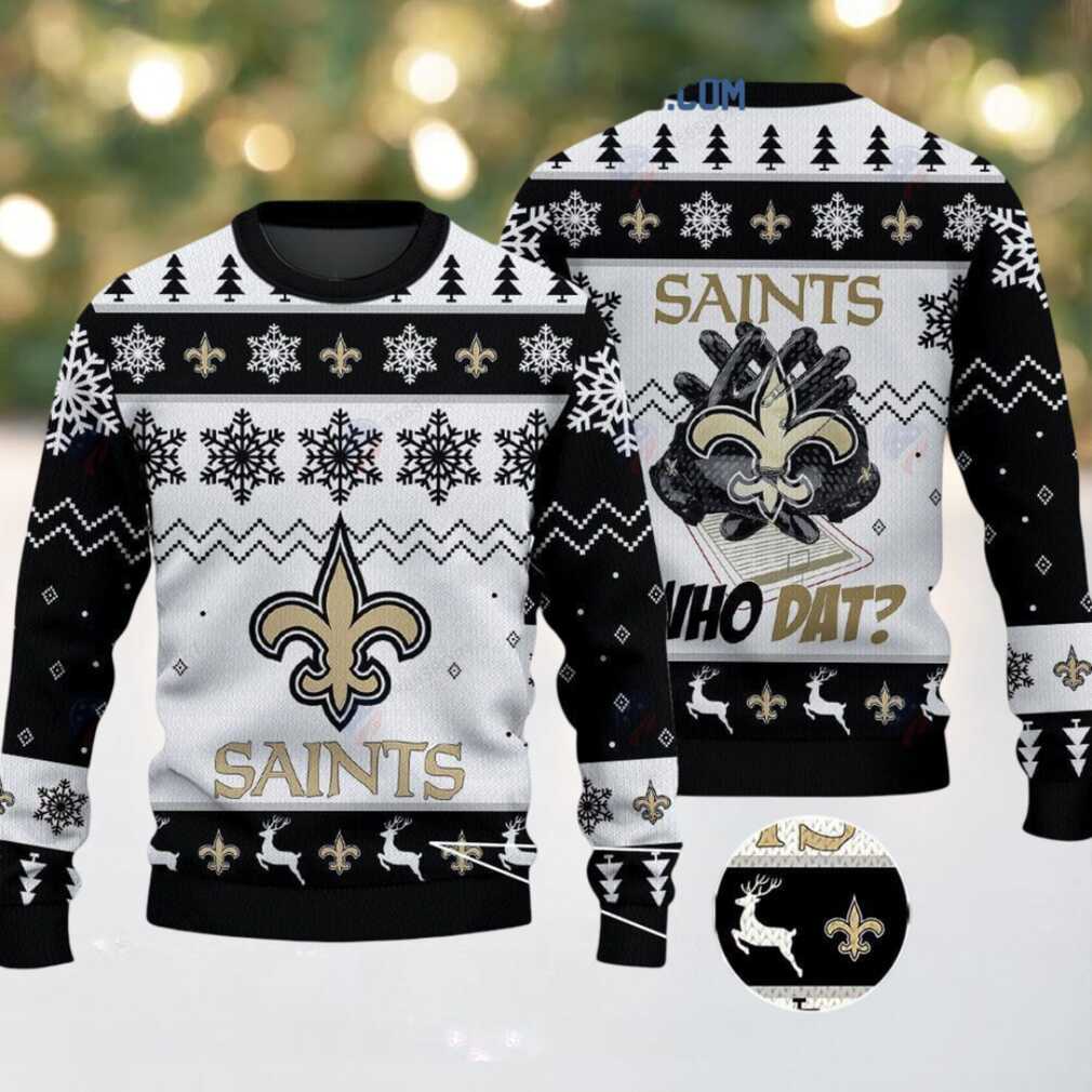 New Orleans Saints Who Dat Christmas Ugly Sweater New Orleans Saints Who Dat Christmas Ugly Sweater