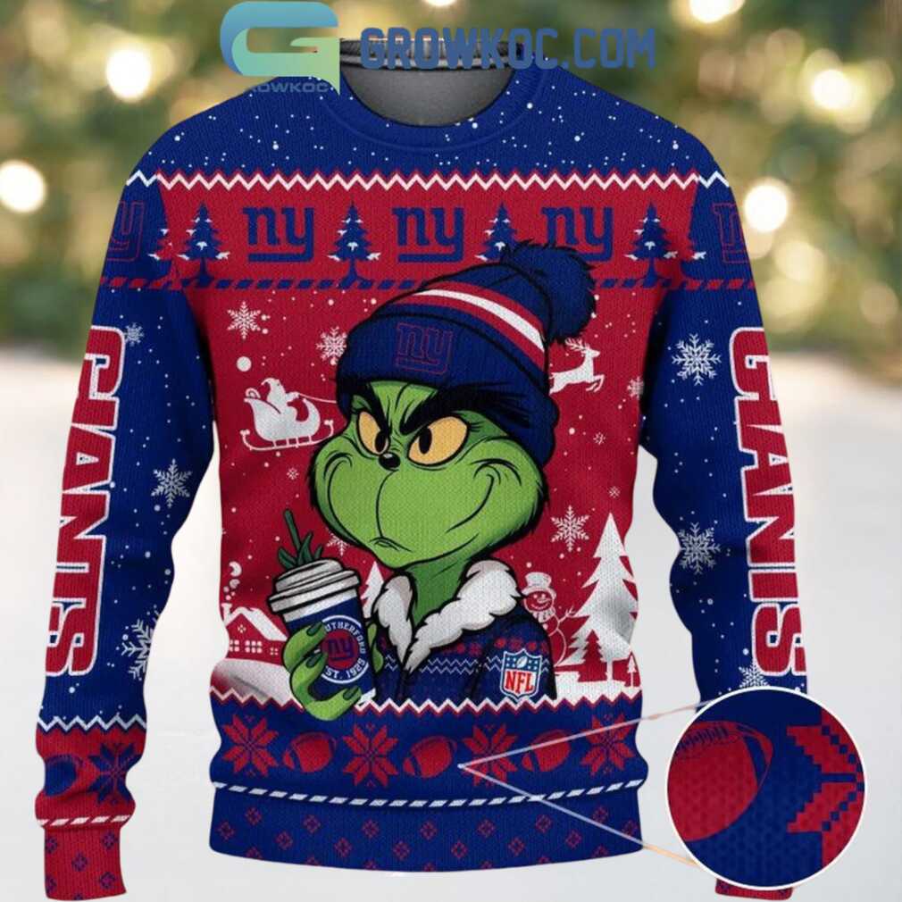 New York Giants Grinch Stolen Christmas 2025 Grinchmas Ugly Sweater, hoodie, sweater, long sleeve and tank top New York Giants Grinch Stolen Christmas 2025 Grinchmas Ugly Sweater - Back View