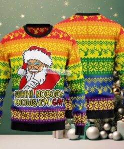 Nobody Knows Im Gay Ugly Christmas Sweater Lgbt Mens Nobody Knows Im Gay Ugly Christmas Sweater Lgbt Mens