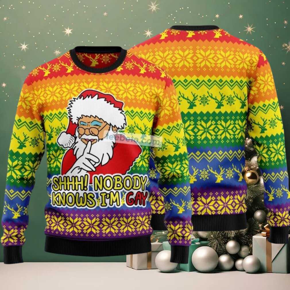 Nobody Knows Im Gay Ugly Christmas Sweater Lgbt Mens Nobody Knows Im Gay Ugly Christmas Sweater Lgbt Mens