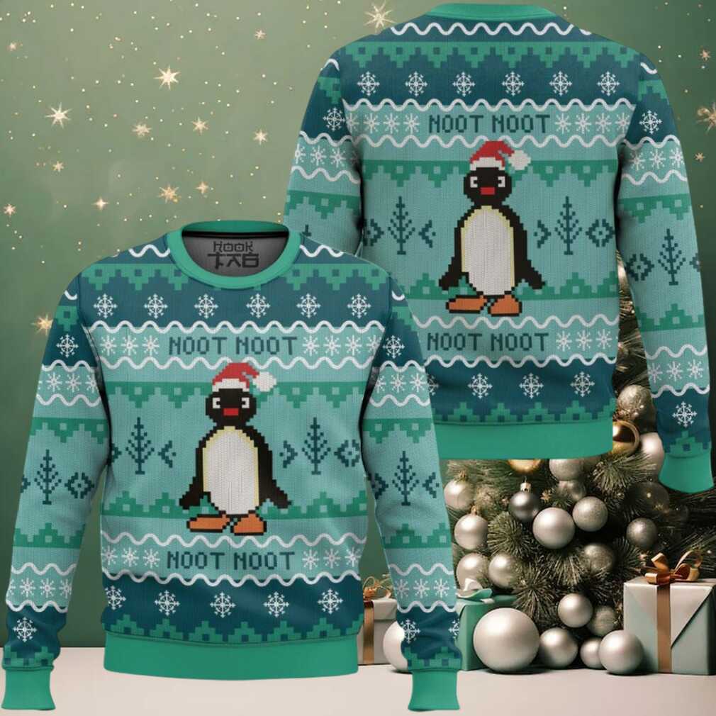 Noot Noot Pingu Ugly Christmas Sweater, hoodie, sweater, long sleeve and tank top Noot Noot Pingu Ugly Christmas Sweater front design